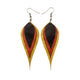 Airos Leather Earrings // Gold, Red Pearl, Black