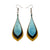 Kireina Leather Earrings // Gold, Black, Turquoise Pearl