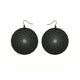 Large Circles 'Spirals (R)' // Acrylic Earrings - Brushed Silver, Black