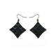 Concave Diamond [1R] // Acrylic Earrings - Black Galaxy, Black