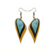 Kaitana Leather Earrings // Gold, Black, Turquoise Pearl