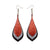 Kireina Leather Earrings // Black, Silver, Red Pearl