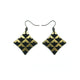Concave Diamond [2R] // Acrylic Earrings - Brushed Gold, Black