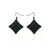 Concave Diamond [1] // Acrylic Earrings - Black Galaxy, Black