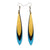 Hydraezen Leather Earrings // Turquoise Pearl, Black, Gold