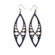 Terrabyte 05 // Leather Earrings - Navy Blue