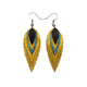 Nativas [3 Layer] // Leather Earrings - Gold, Turquoise, Black