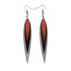 Achara Leather Earrings // Silver, Black, Red