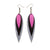 Revelri Leather Earrings // Silver, Black, Fuchsia Pearl