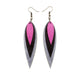 Revelri Leather Earrings // Silver, Black, Fuchsia Pearl