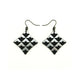 Concave Diamond [2R] // Acrylic Earrings - Brushed Silver, Black