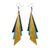 Aktivei Leather Earrings // Black, Turquoise Pearl, Gold