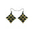 Concave Diamond [1R] // Acrylic Earrings - Brushed Gold, Black