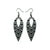 Nativas [32R] // Acrylic Earrings - Brushed Silver, Black
