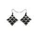 Concave Diamond [1R] // Acrylic Earrings - Brushed Silver, Black