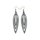 Totem 01 [L] // Leather Earrings - Blue Pearl