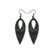 Nativas [14R] // Acrylic Earrings - Brushed Silver, Black