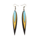 Achara Leather Earrings // Black, Gold, Turquoise Pearl