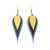 Airos Leather Earrings // Blue Pearl, Black, Gold