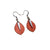 Innera // Leather Earrings - Red Pearl, Silver