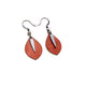 Innera // Leather Earrings - Red Pearl, Silver