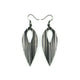 Nativas [13R] // Acrylic Earrings - Brushed Silver, Black