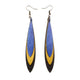 Hydraezen Leather Earrings // Black, Gold, Purple Pearl