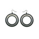 Loops 'Halftone (R)' // Acrylic Earrings - Brushed Silver, Black