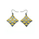 Concave Diamond [1R] // Acrylic Earrings - Celestial Blue, Gold