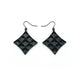 Concave Diamond [2] // Acrylic Earrings - Black Galaxy, Black
