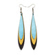 Hydraezen Leather Earrings // Black, Gold, Turquoise Pearl