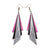 Aktivei Leather Earrings // Fuchsia Pearl, Black, Silver