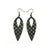 Nativas [27R] // Acrylic Earrings - Brushed Silver, Black
