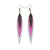Achara Leather Earrings // Silver, Fuchsia Pearl, Black