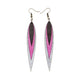 Achara Leather Earrings // Silver, Fuchsia Pearl, Black