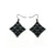 Concave Diamond [1] // Acrylic Earrings - Black Galaxy, Black