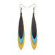 Hydraezen Leather Earrings // Gold, Turquoise Pearl, Black