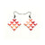 Concave Diamond [1R] // Acrylic Earrings - Red Holograph, White