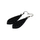 Gem Point 01 [S] // Leather Earrings - Black - LIGHT RAZOR DESIGN STUDIO