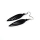 Totem 03 [S] // Leather Earrings - Black - LIGHT RAZOR DESIGN STUDIO