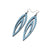 Totem 08 [L] // Leather Earrings - Blue Pearl - LIGHT RAZOR DESIGN STUDIO
