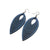Terrabyte v.07_1 // Leather Earrings - Navy Blue - LIGHT RAZOR DESIGN STUDIO