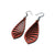 Gem Point 09 [S] // Leather Earrings - Red - LIGHT RAZOR DESIGN STUDIO