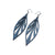 Petal 03 [L] // Leather Earrings - Navy Blue - LIGHT RAZOR DESIGN STUDIO