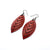 Terrabyte 14 [S] // Leather Earrings - Red - LIGHT RAZOR DESIGN STUDIO