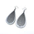 Drop 05 [L] // Leather Earrings - Silver - LIGHT RAZOR DESIGN STUDIO