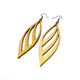 Petal 01 [L] // Leather Earrings - Gold - LIGHT RAZOR DESIGN STUDIO