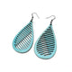Drop 06 [L] // Leather Earrings - Turquoise Pearl - LIGHT RAZOR DESIGN STUDIO