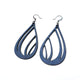 Drop 03 [L] // Leather Earrings - Navy Blue - LIGHT RAZOR DESIGN STUDIO