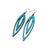 Totem 07 [L] // Leather Earrings - Turquoise - LIGHT RAZOR DESIGN STUDIO